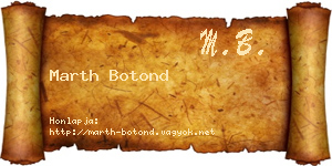Marth Botond névjegykártya